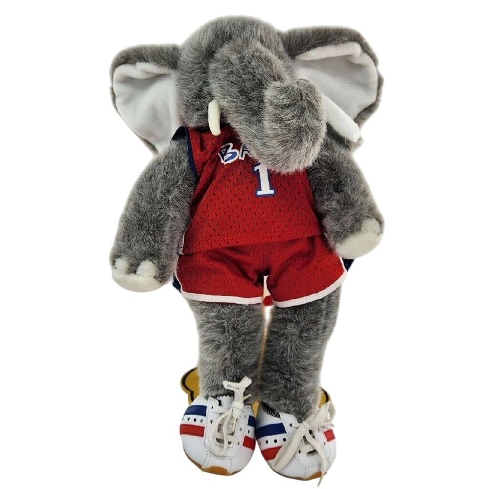Vintage Build A Bear Gray Elephant Plush 18" Basketball Outfit‎ BABW w/ Shoes
